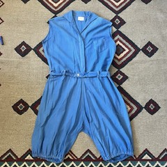 Vintage Edwardian Gym Suit Women’s L/XL 1910s Chambray Denim Romper Coveralls