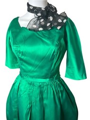 50’s Vintage Fit and Flare – Gorgeous Green Dress Union Made Size 10