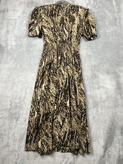 Karin Stevens Vintage 80’s 100% Silk Smoked Waist Back Dress Size 10 Fairy