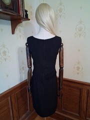 Vintage 1950s/1960s Mid-century Little Black Fringed Wiggle Cocktail Dress