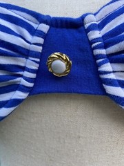 vintage pin up gabar nautical bikini swimsuit blue and white stripe