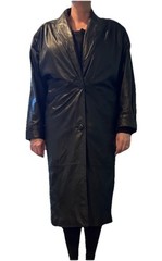 Jacqueline Ferrar Vintage Medium Trench Coat 1980s-90s Black Genuine Leather