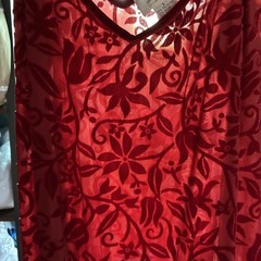 Y2K Crushed Red Velvet Babydoll Cami Burnout Vintage Lingerie S M L Vampy Vixen