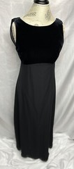 Vintage RHAPSODY Dress Women’s Sz 14 Maxi Black Formal Elegant Velvet + FREE 🎁