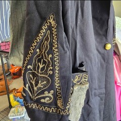Antique Opera Evening Coat Embroidery Real Fur Detail