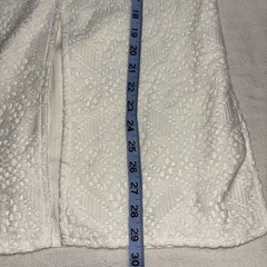 VTG White Crochet Tunic Top Short Sleeve Tie Back Cottagecore 90’s Boho Sz 9/10