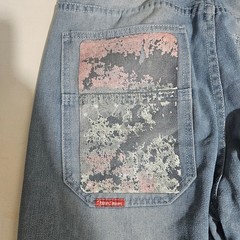 Vintage 90s JNCO Jeans Baggy Wide Leg Crown Graffiti Light Wash 31 Y2K Skater
