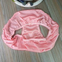Vintage Slippery Nylon Panty Silky Peach Pink Sheer Brief Size 7-8 Hip 38-42″