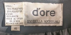 Vintage 80s D’ore Black Draped Jacket w/Rhinestone Accent Draped Fold 16