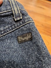 Vintage Wrangler Womens High Waist Bareback Denim Jeans Sz 3/4