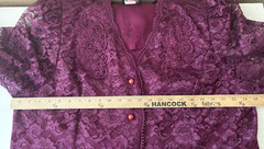 Vintage Dawn Rose Burgundy Lace Jacket Size 20.5 Mother of Bride Eveningwear