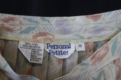 Vtg Personal Petites Skirt Pleated Polyester Floral Tulips Modest Full Swing 10P