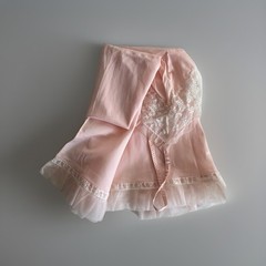 Vintage Pretty in Peachy Pink Rhythm Lingerie Nylon Nightgown Cup Size 36