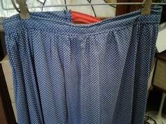 Vintage Blue White Polka Dot Pioneer Zipper Skirt with Red Sash Tie Bicentennial