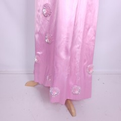Lolly Pink 60s Evening Dress Ladies M Sequin Prom Cocktail Barbie Beaded Mod Vtg