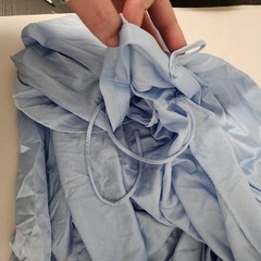 Vintage Flair Union Made Powder Blue Nylon Sleepwear Kimono Robe