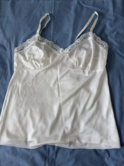 Vintage Deena White Lace Trim Camisole Cami Tank Size 32