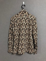 EMILIO PUCCI Vintage 60s Stretch Pattern Shirt Brown Multicolor Geometric Top