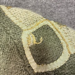 Adrienne Vittadini Mohair Sweater Women Large Green Vintage Metallic Trim 80s