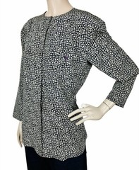 Vintage 100% Silk Western Horseshoe Print Bergdorf Goodman Secretary Blouse Sz 6