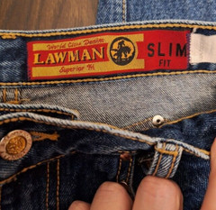 Vintage Lawman Highrise Jeans – Suede Leather Studs – No Pockets – 27×33