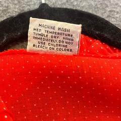 VTG NaMa CA Blouse Sheer M Red Polka Dot Ruffle Pinup Rockabilly Americana Retro