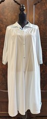 VTG VANITY FAIR Robe Gown Sz M Powder Blue ¾ Sleeves Button Front Nylon/Amtron