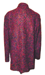 VINTAGE 80s Wool Blen Tweed Blazer Mohair Purple Blue,Red,Pink,Green Jacket~L/XL