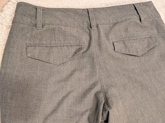 Vintage 2006, low rise gray slacks, Women 8. 32 in Waist. 9 in Rise. 30 inseam.