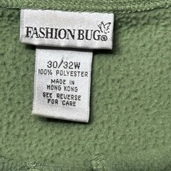 Fashion Bug Fall Leaves Cardigan Sweater Women’s 30/32W Green Embroidered Fleece