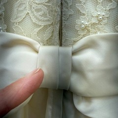 Vintage 1970s Cream Ivory Wedding Gown Babydoll Prairie Lace Cottage XS Handmade