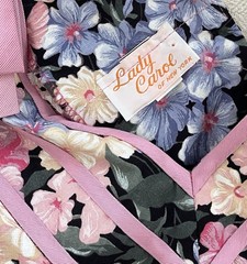 Vintage 80’s 90’s Lady Carol Pink Bows Floral Cottage Core Dress Size 12 EUC