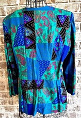 VTG Lady Carol New York Suit Two Piece Tailored Abstract Paisley Colorful EUC