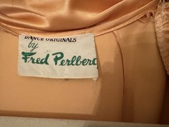 Vintage 1940s Fred Perlberg Dance Originals Golden Satin Evening Gown Peplum