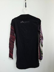 Vintage 2000s Desigual Cardigan, Colorful Patchwork Knit Jacket, Y2K Long Tunic