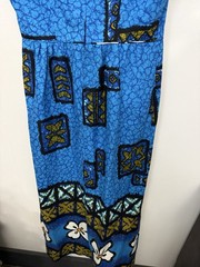 Penneys Hawaii Vintage Maxi Dress Blue Tropical Tiki Print Sleeveless S Resort