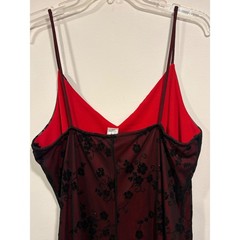 Chesley Red/Black Floral Slip Dress Women’s XL Vintage Y2K Evening Cocktail