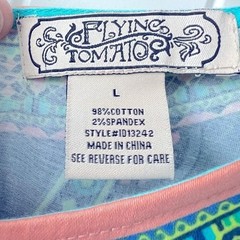FLYING TOMATO ANTHROPOLOGIE Geometric Fit & Flare Mini Dress Cotton Size Large