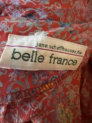 VTG Jane Schaffhausen Belle France Size 10 Floral Cottage Dress Red/Orange