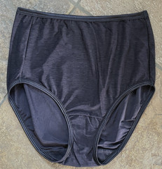Vanity Fair BODY Large BLACK Silky Smooth Illumination Full Brief Panties #13310