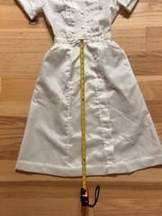 1940-50s Vintage Nurse Waitress Uniform White Dacron Poly Modiform By Paul Jones