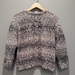 Vintage 90s Honors Marled Cable Knit Sweater Gray Cozy Cropped
