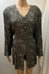 SIMPLY FRENCH MONTREAL By Meline Duczak VTG EUC Women’s 18 Olive Tie-Back Tunic