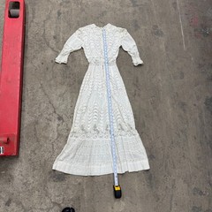 Antique Edwardian Lace Dress Broderie Anglaise & Irish Crochet Bridal Wedding