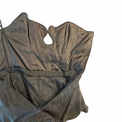 LANVIN Paris Bustier Top FR 38 Black Asymmetrical Corset Made in France