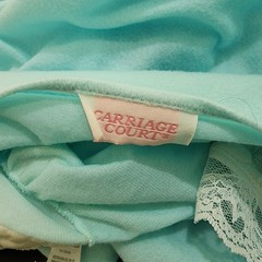 Vintage Carriage Court Light Blue 2 piece Pajama Set PXL Bows Shirt and Pants
