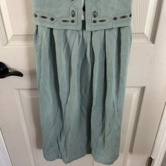 Vintage 90s Betsy’s Things Green Vest Collared Dress Sz 9/10 Women’s USA Made