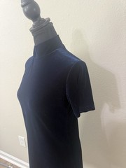 Jacqueline Ferrar Velvet Dress 4 Blue Mock Neck Vintage Y2K Whimsigoth