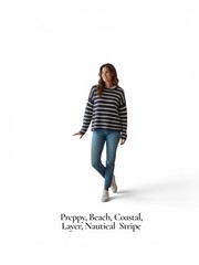 Blue And Cream Striped Sweater