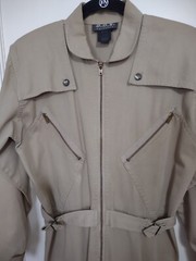 Vintage Khaki Jumpsuit Military Cargo Safari Style Medium 80’s 90’s Womens